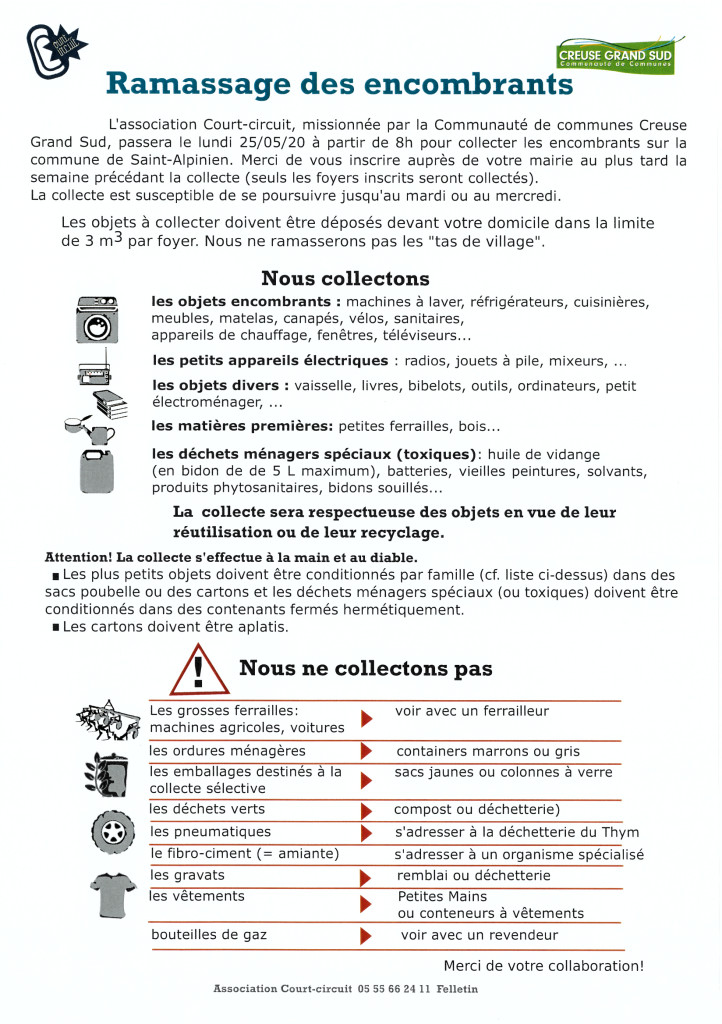 consignes et inscriptions