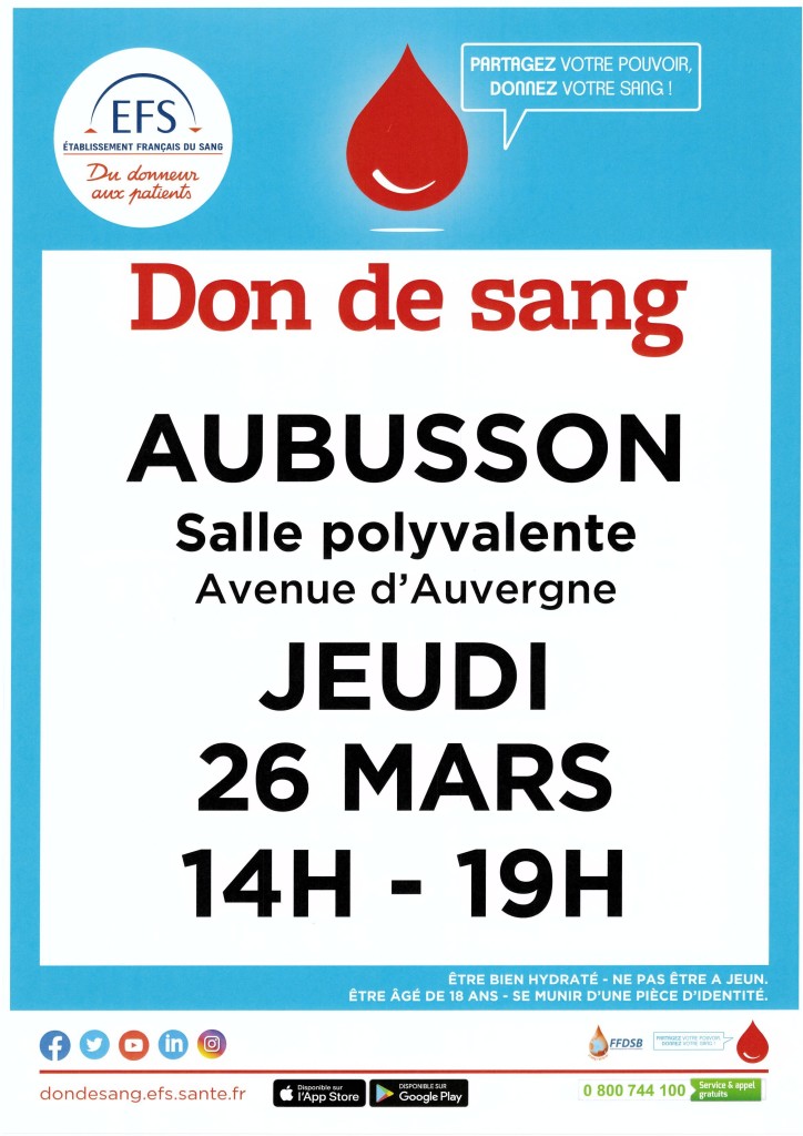 don du sang mars