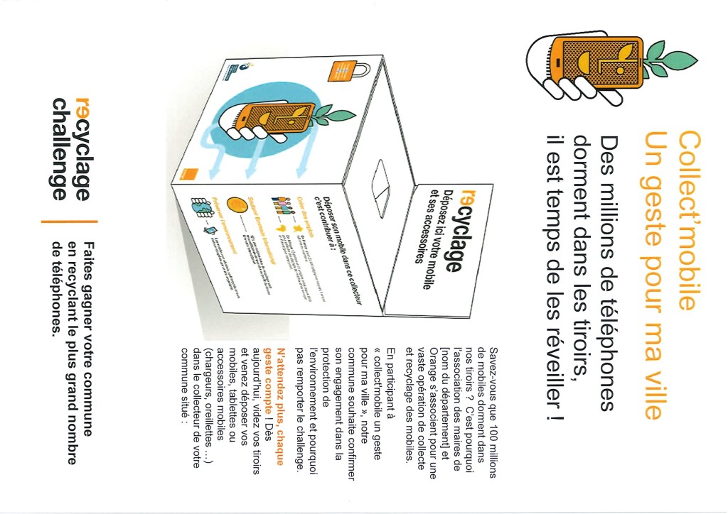 affiche Orange recyclage portable